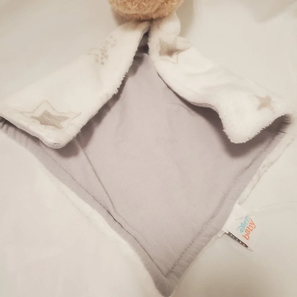 Lambs & Ivy Disney Baby WINNIE THE POOH Lovey White/Gray Security Blanket Stars